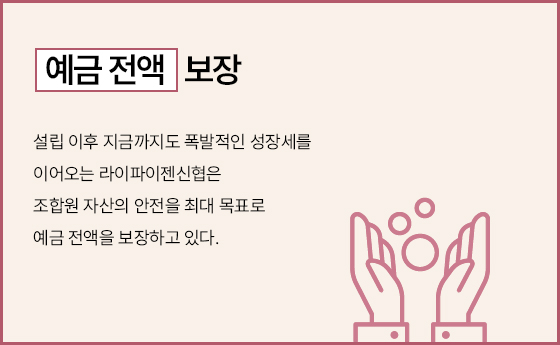예금 전액 보장, 설립 이후 지금까지도 폭발적인 성장세를 이어오는 라이파이젠신협은 조합원 자산의 안전을 최대 목표로 예금 전액을 보장하고 있다.
